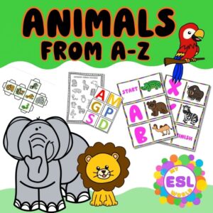 Animals A–Z ESL Unit (No-Prep, Print & Teach Lessons)