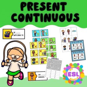 Present Continuous Unit: 3 Complete ESL Lessons with Games, Speaking & Activities