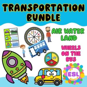 Means of transportation bundle (Air/water/land and Wheels on the bus)