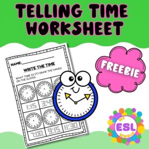 FREEBIE Telling time worksheet