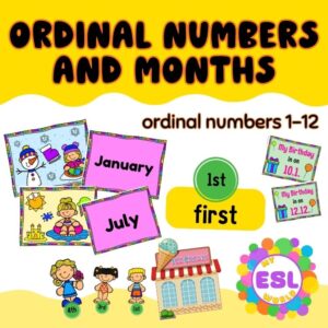 Ordinal numbers and months of the year lesson