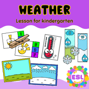 Weather | 2 Kindergarten ESL Lessons | Weather Vocabulary, Numbers & Games