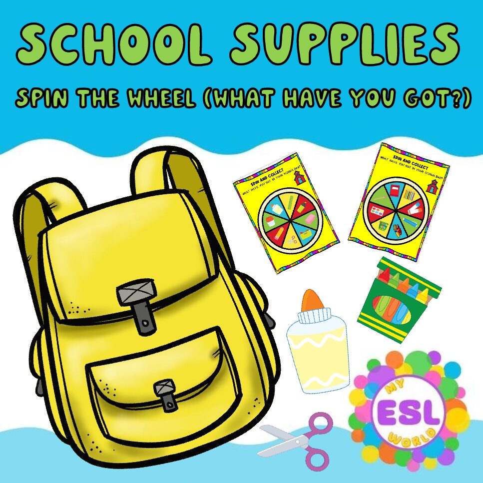 Spin the Wheel: School Supplies Game (Have Got / Has Got)