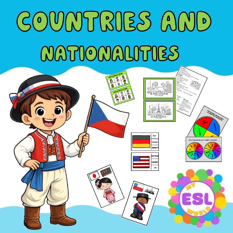 Countries & Nationalities – Complete ESL Lesson Pack (No Prep, Print & Teach)