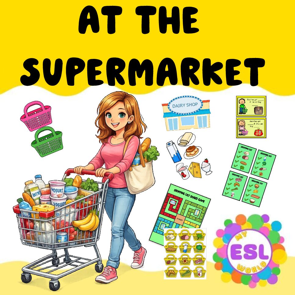 At the Supermarket – ESL Unit (3 Full Lessons) | Shopping, Food & Speaking Practice