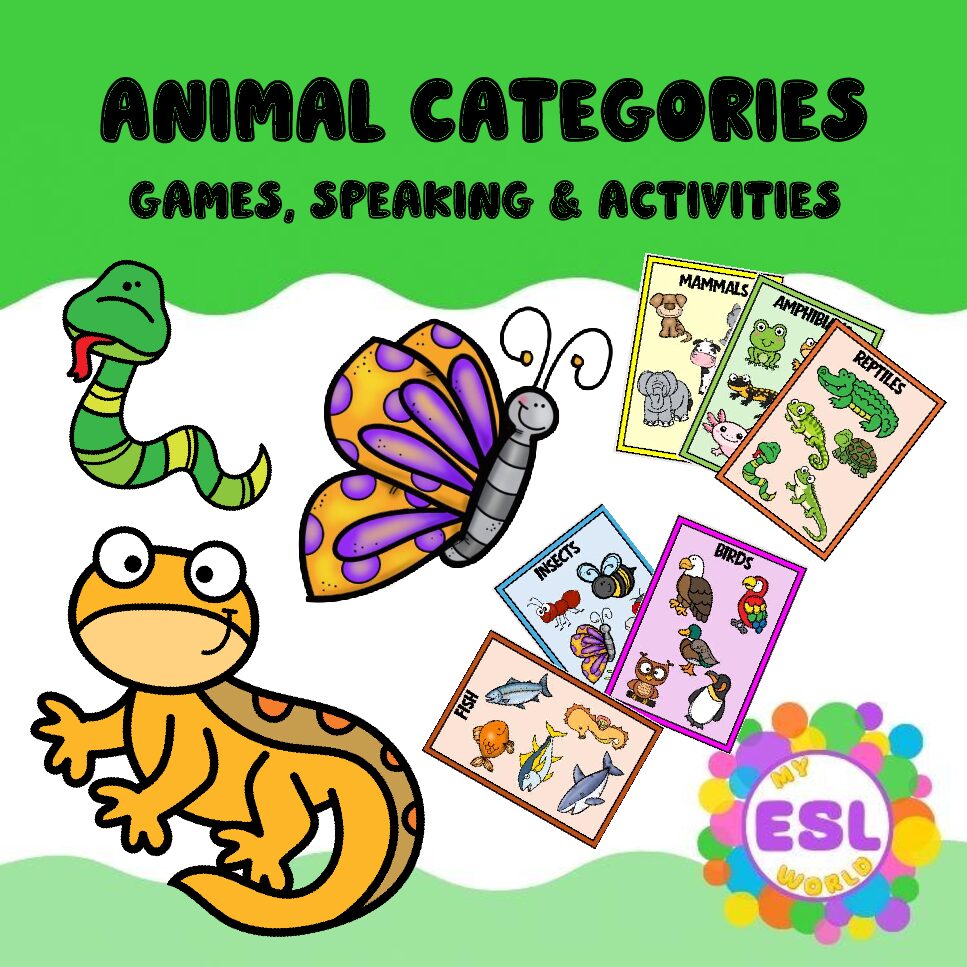 Animal Categories Unit: Complete ESL Lessons with Games, Speaking ...