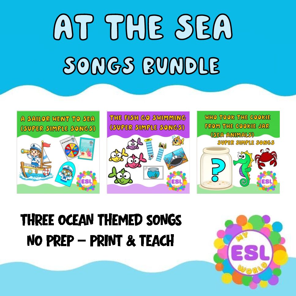 Ocean Songs Mega Bundle for Kindergarten ESL | 3 Song-Based Units & Ready-to-Teach Activities