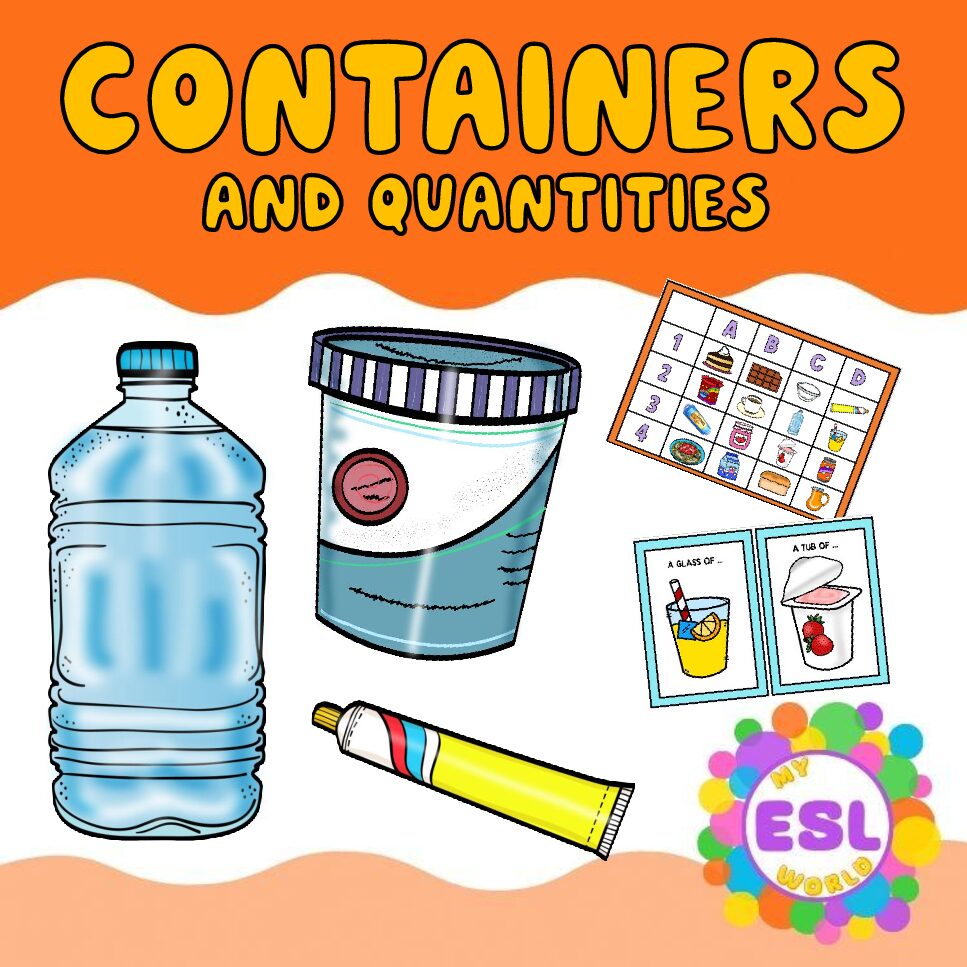 Containers & Quantities ESL Lesson | Food Vocabulary & Grammar Activities for Primary Students