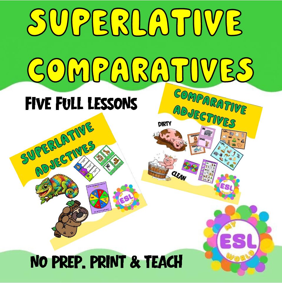 Comparatives & Superlatives with Animals | Mega ESL Grammar Bundle