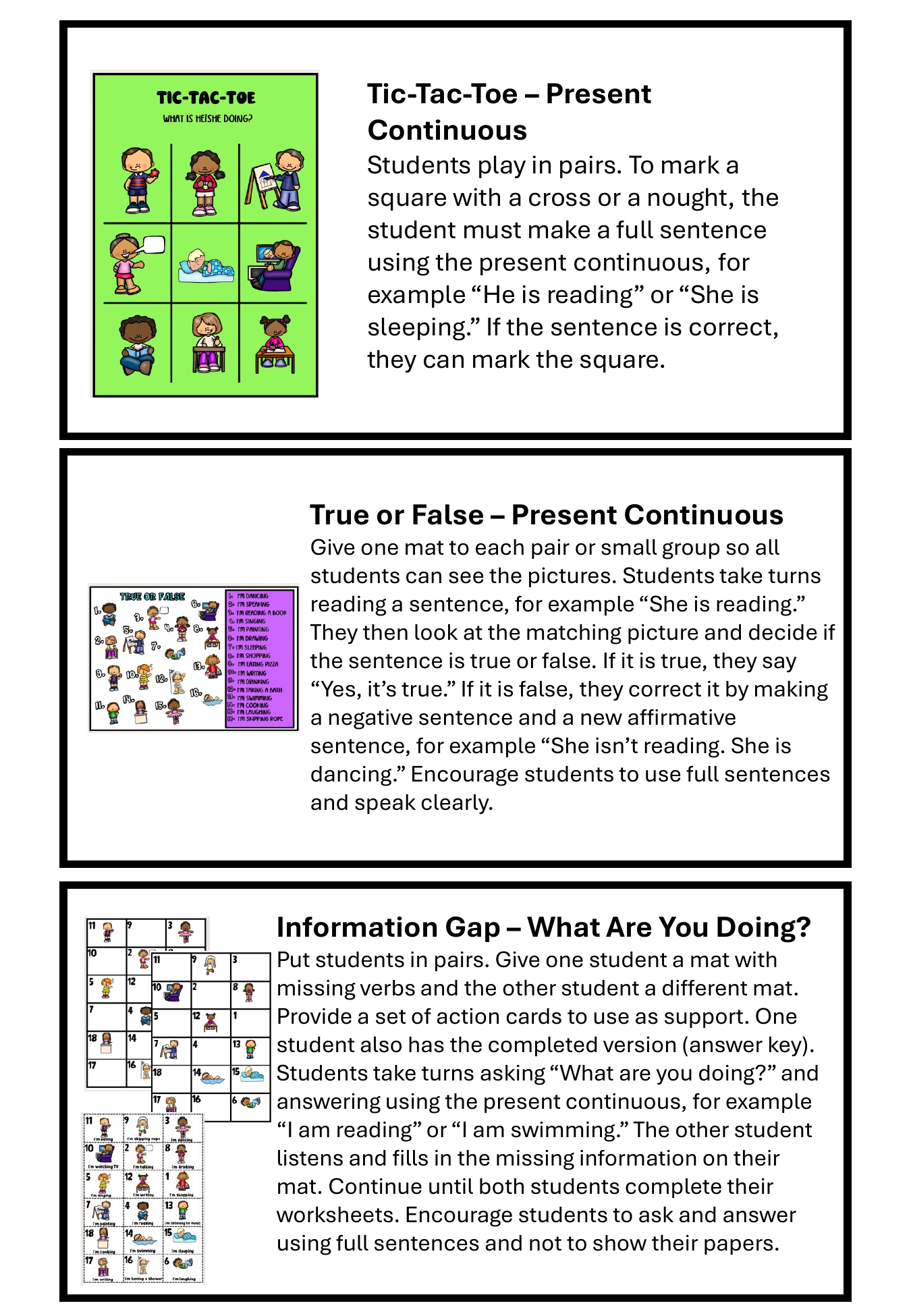 Third Grade Activity Instructions