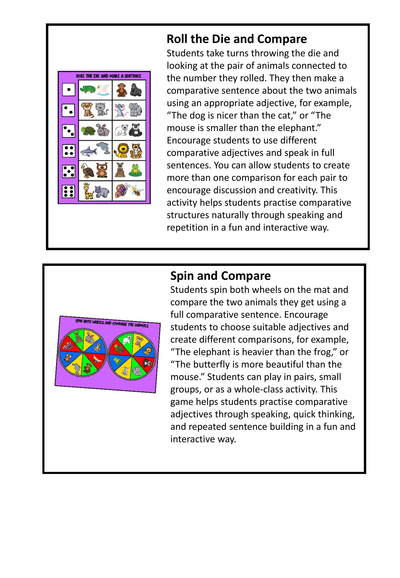 Fourth Grade Activity Instructions