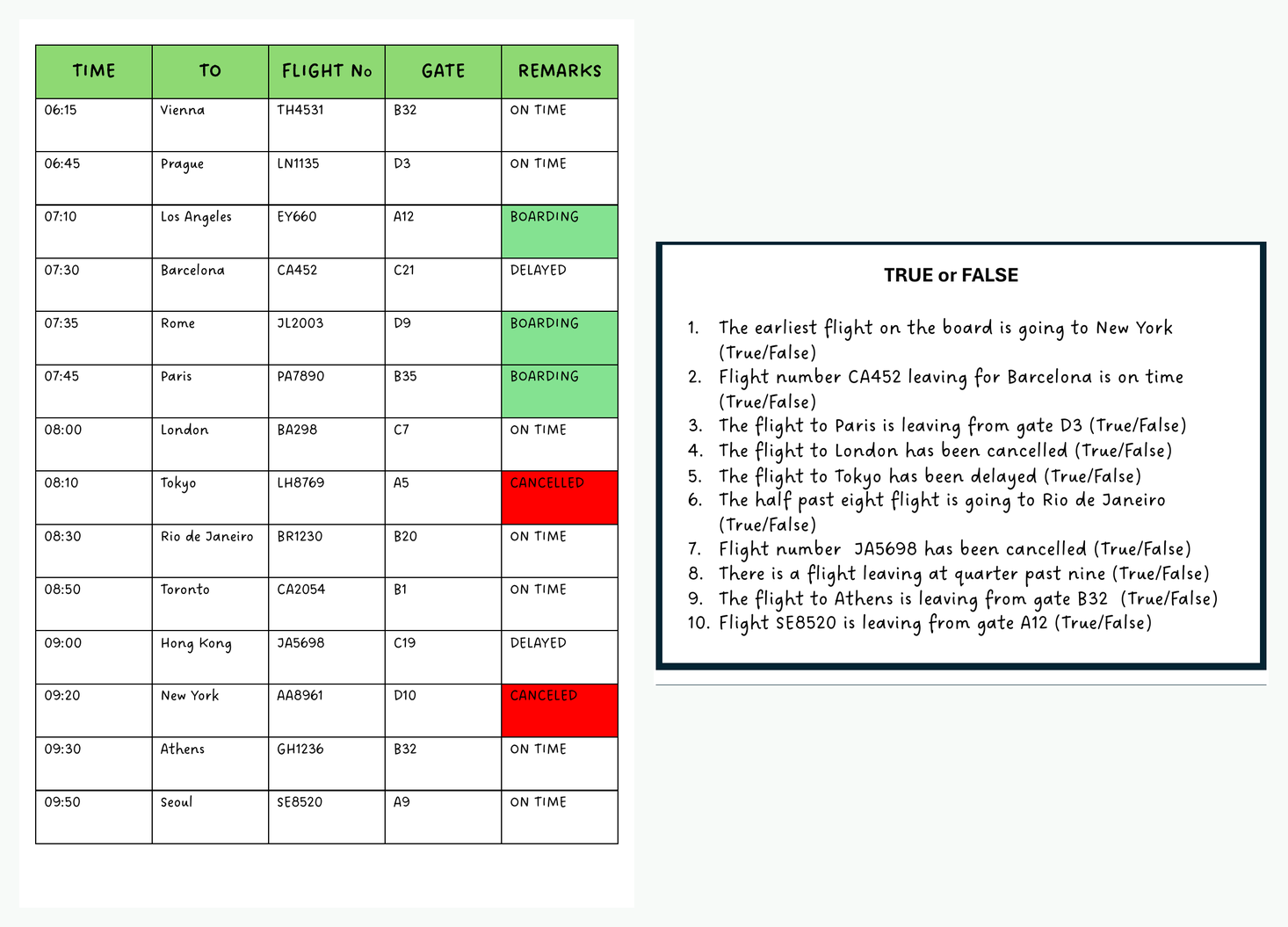 Worksheet example
