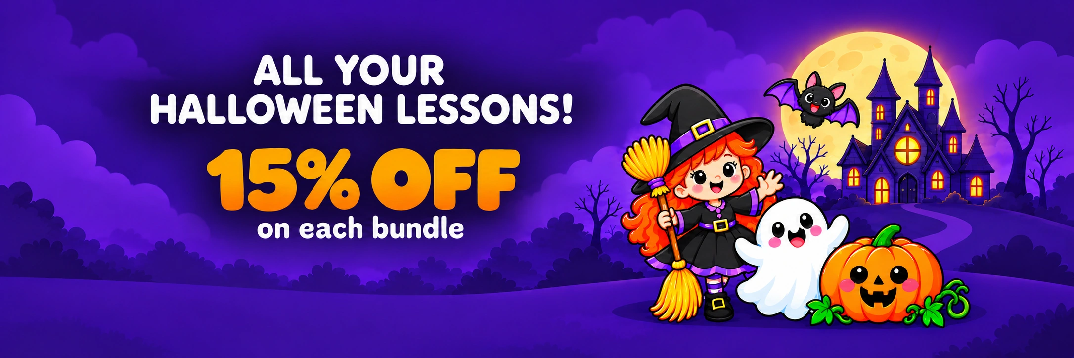 All your Halloween lessons! 15% off on each bundle.